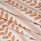 1 Yard Cotton Canvas Print Tangerine Leaves and Stripes British Imported